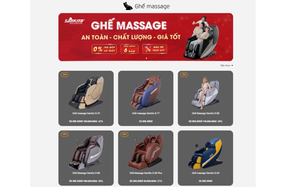 ghế massage Đồng Tháp