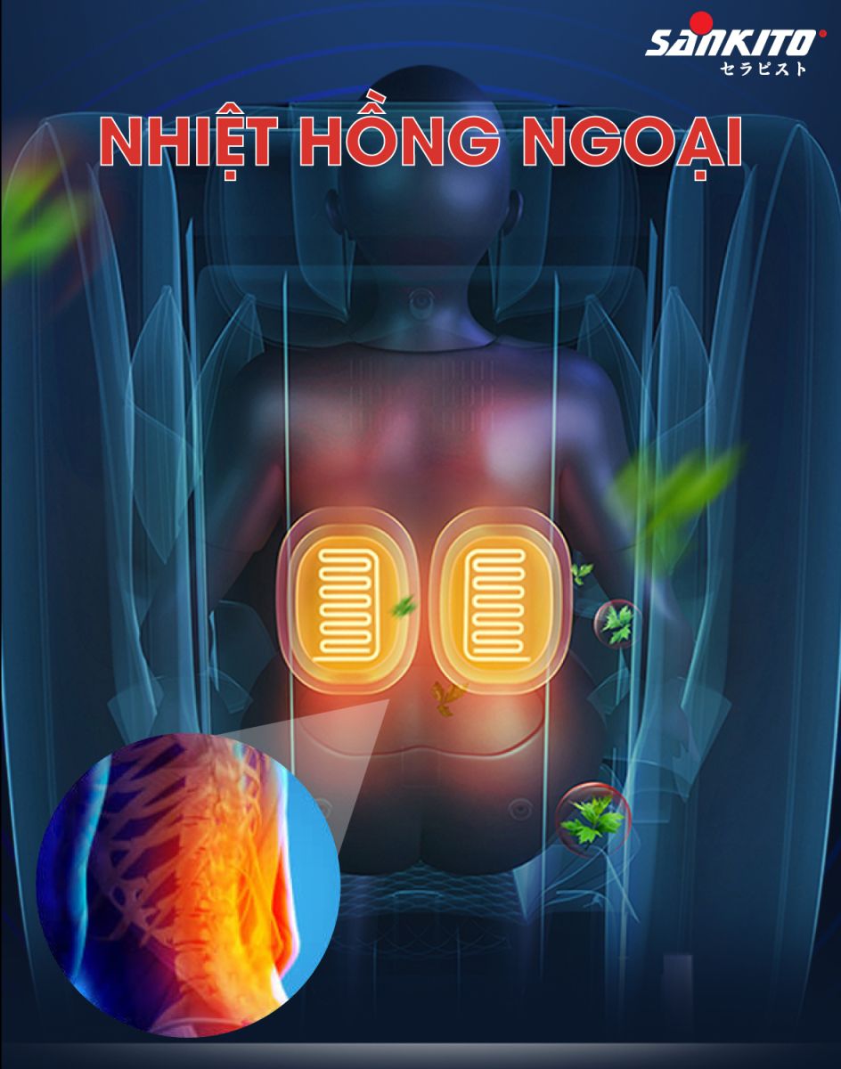 Ghế massage Sankito S-20 Bức xạ trị liệu từ tia nhiệt hồng ngoại cải tiến