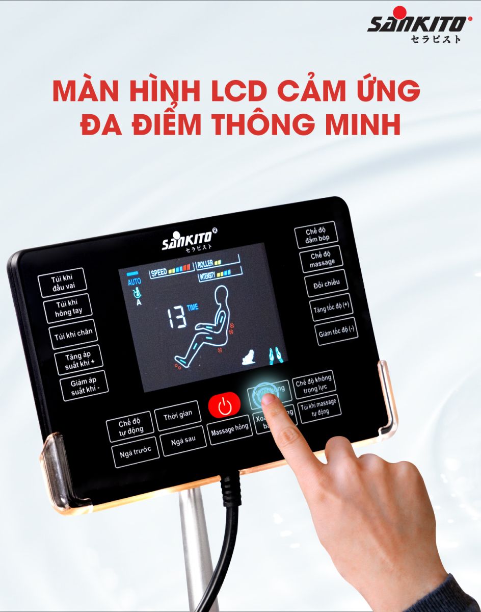 Ghế massage Sankito S-20 Màn hình LCD cảm ứng đa điểm thông minh