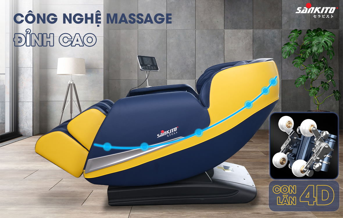 Ghế massage Sankito S-40 Công nghệ massage 4D chân thật