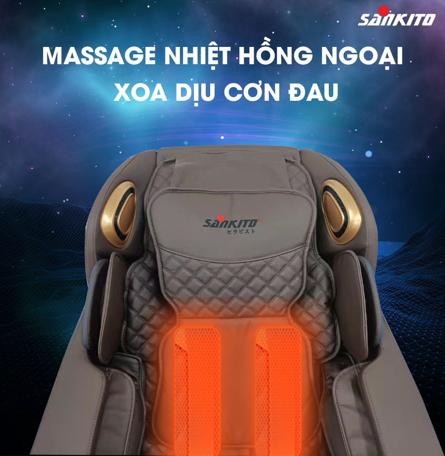 Ghế massage Sankito S-50 Nhiệt hồng ngoại hỗ trợ trao đổi chất