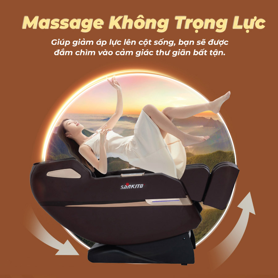 Ghế massage Sankito S-566 với chế độ không trọng lực hiện đại
