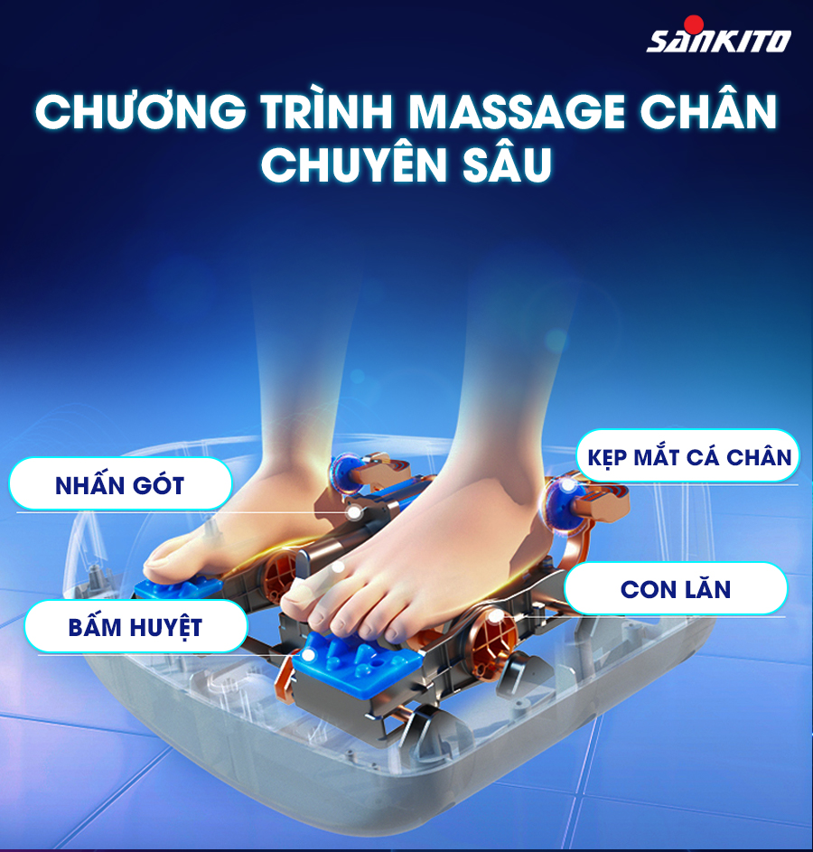 Ghế massage Sankito S-5 Chương trình massage chân chuyên sâu