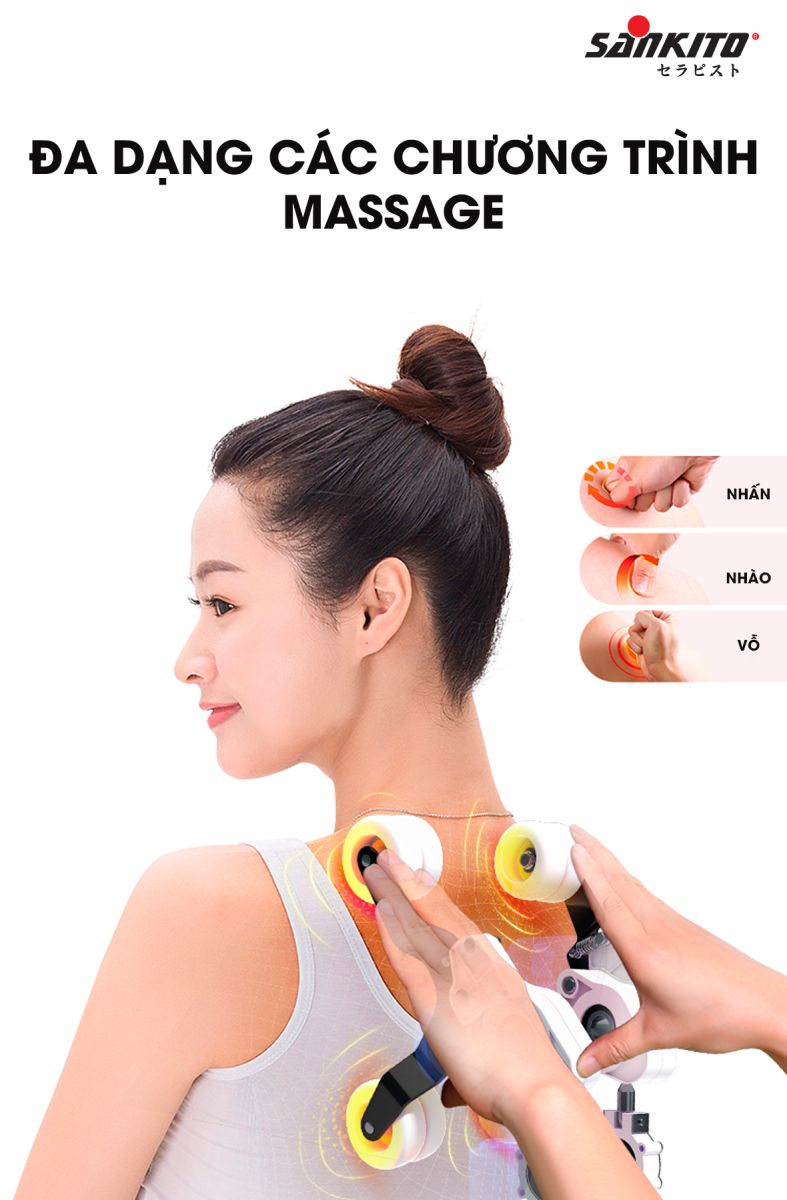 Ghế massage Sankito S-60 Plus Đa dạng các chương trình massage