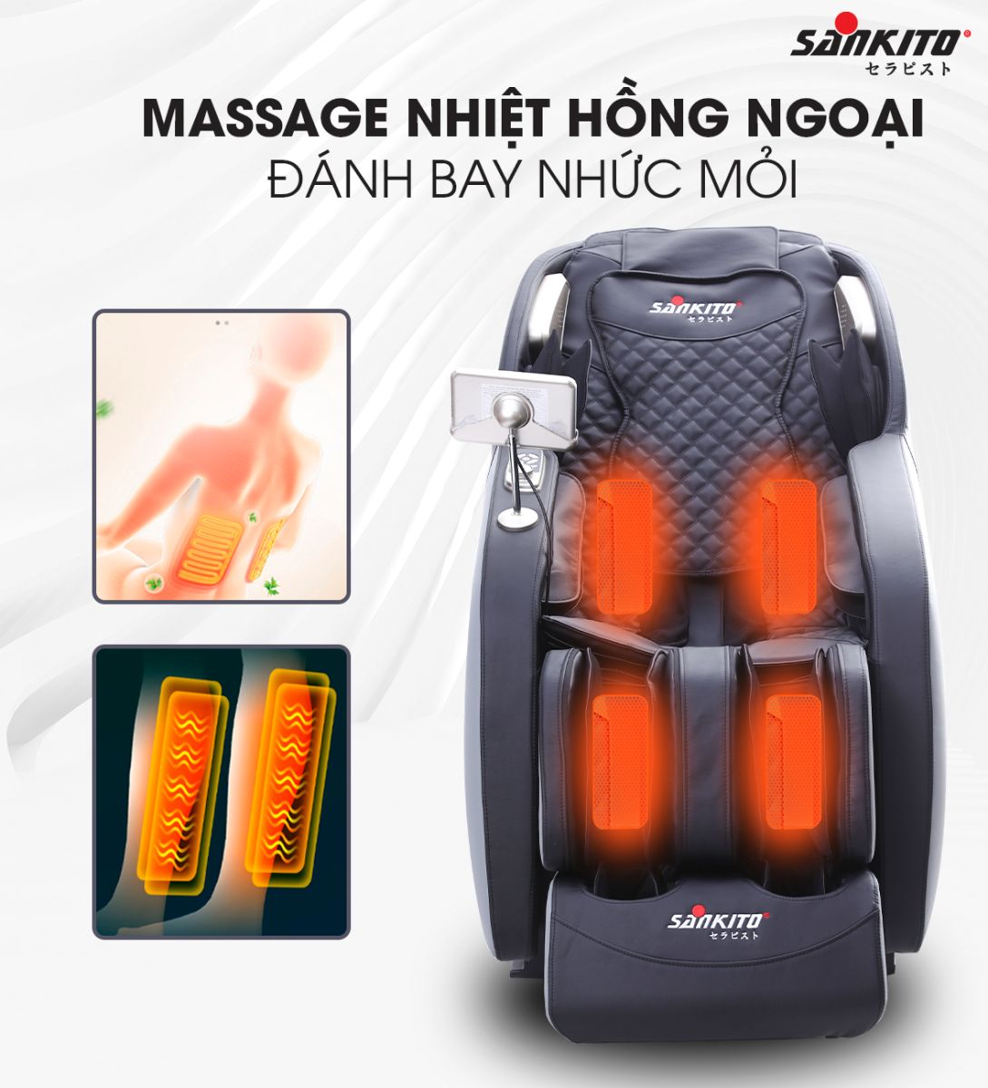 Ghế massage Sankito S-60 Plus Massage nhiệt hồng ngoại cải tiến