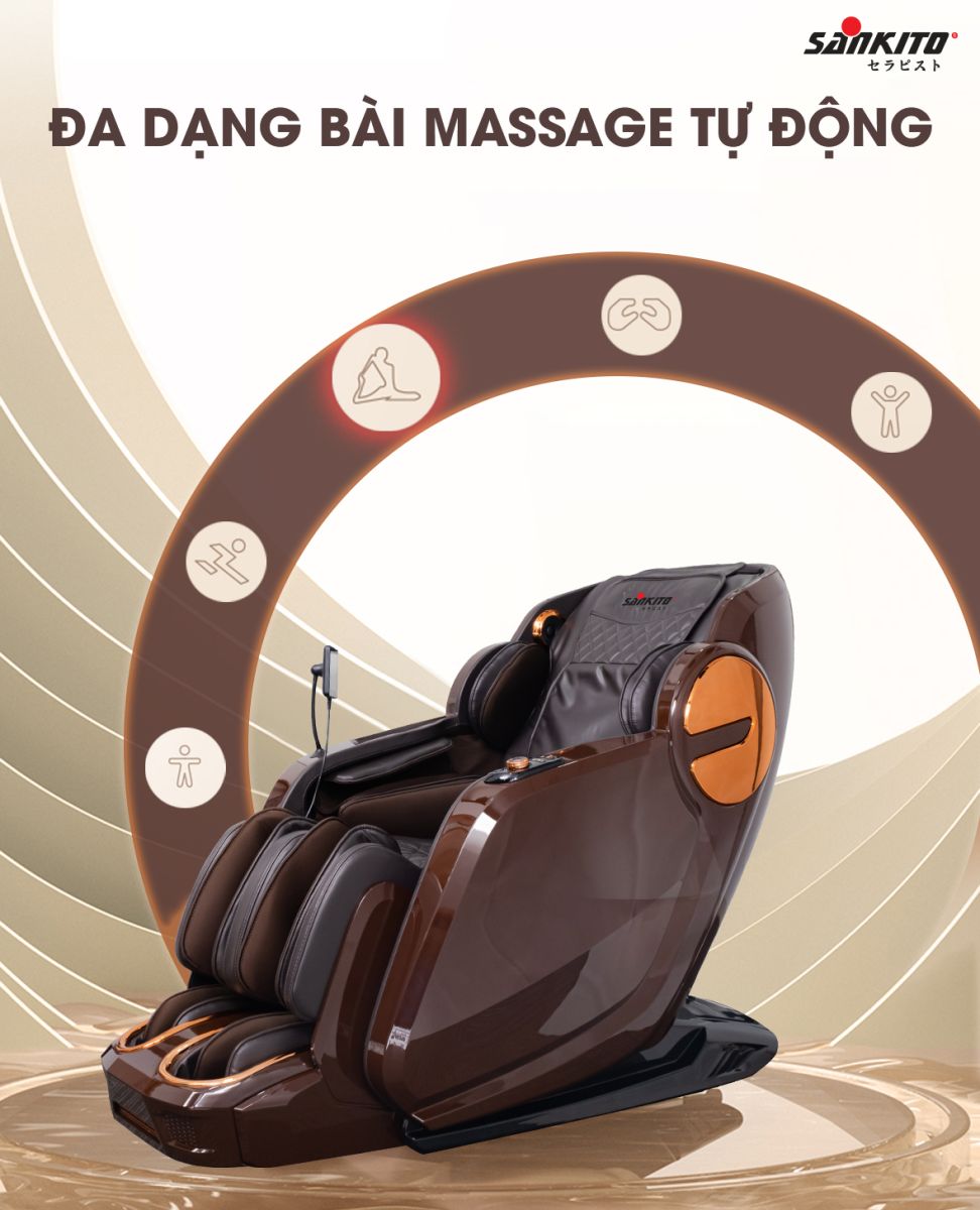 Ghế massage Sankito S-750/379 Đa dạng 24 bài massage tự động 