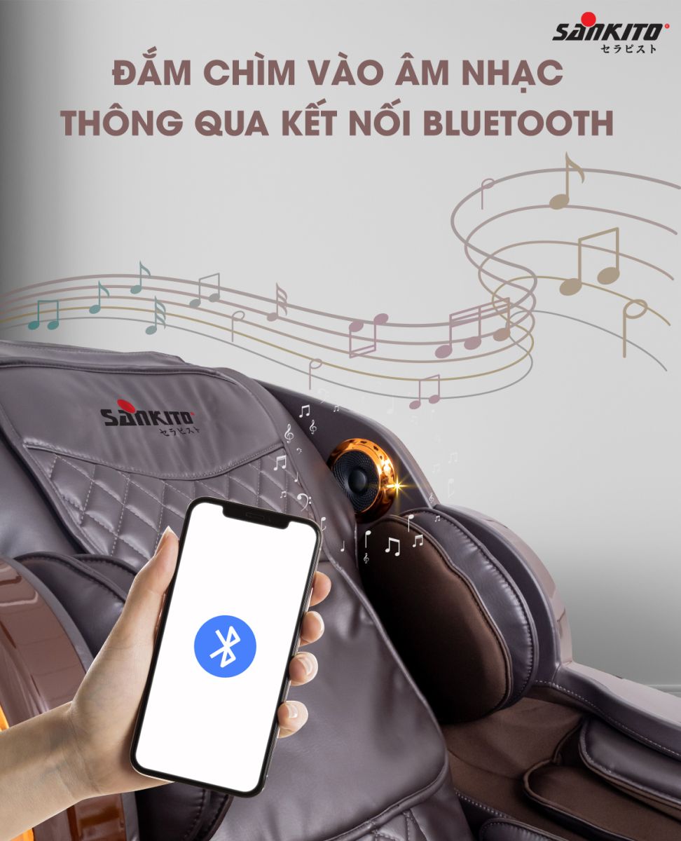 Ghế massage Sankito S-750/379 Kết nối Bluetooth nghe nhạc cực đỉnh