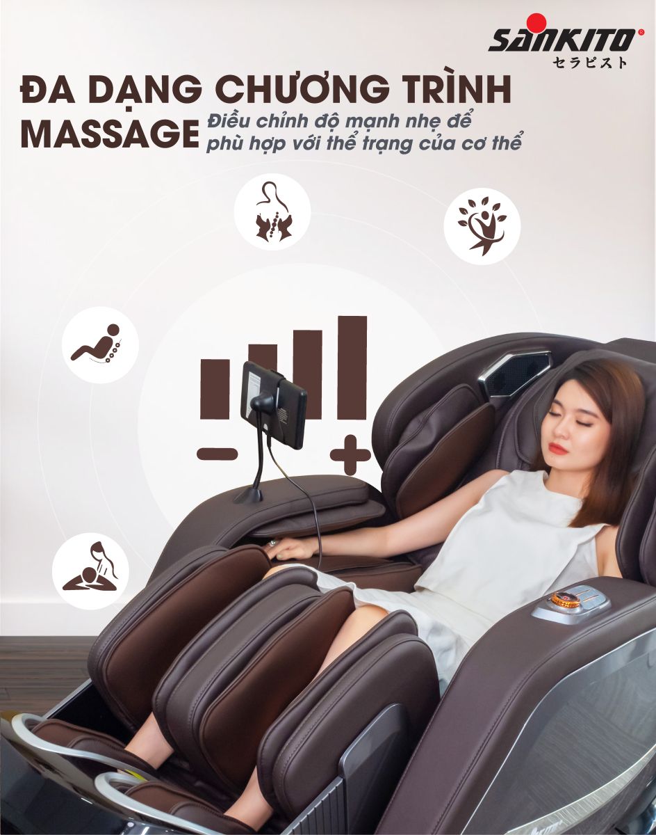 Ghế Massage Sankito S-89 đa dạng Chương trình massage