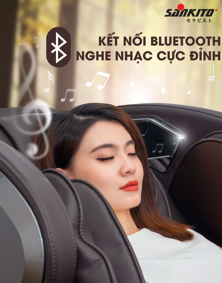 Ghế Massage Sankito S-89 Kết nối Bluetooth nghe nhạc hiện đại