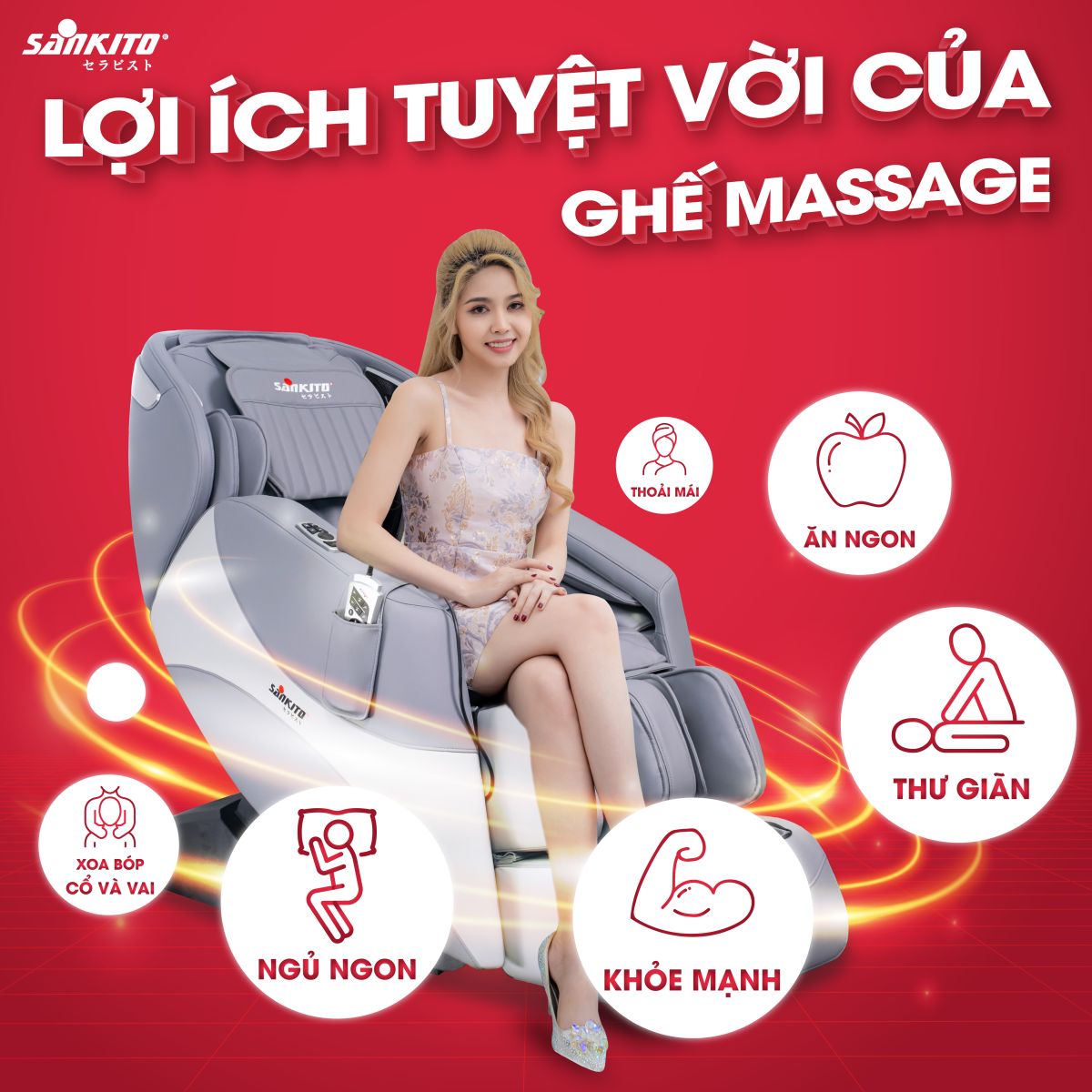 Lợi ích tuyệt vời của ghế massage khi sử dụng đều đặn 