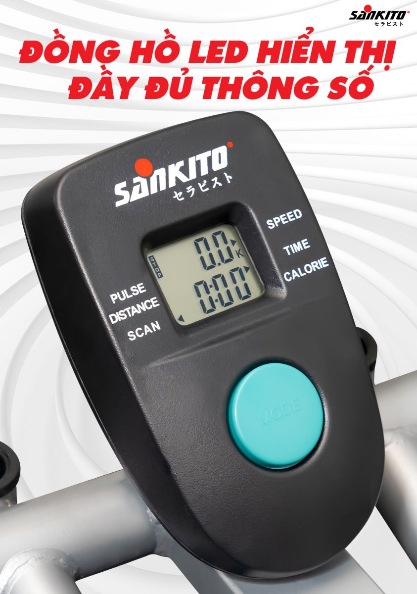 Xe đạp tập Sankito S-7955 Đồng hồ LED